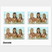 Pose der Wassergruppe Rechteckiger Aufkleber (Blatt)