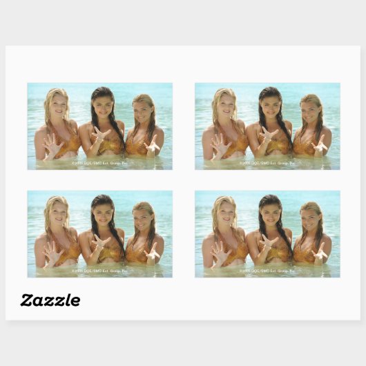 Pose der Wassergruppe Rechteckiger Aufkleber (Blatt)