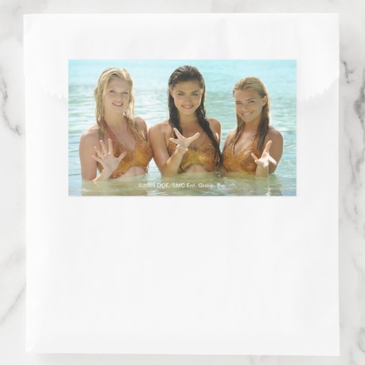 Pose der Wassergruppe Rechteckiger Aufkleber (Tasche)