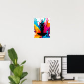 Pose des Gebets Yoga-Frau geflochten Knochen Spiri Poster (Heimbüro)