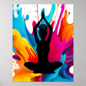 Pose des Gebets Yoga-Frau geflochten Knochen Spiri Poster (Vorne)