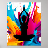 Pose des Gebets Yoga-Frau spitzen Haare Spirituell Poster (Vorne)
