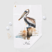 Pose des Pelikans Golfhandtuch (Insitu)