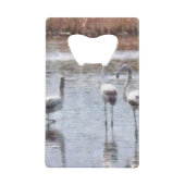 Pose Flamingo Wasserfarbe Geldbeutel Flaschenöffner (Vorderseite)