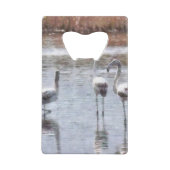 Pose Flamingo Wasserfarbe Geldbeutel Flaschenöffner (Rückseite)