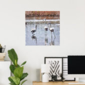 Pose Flamingo Wasserfarbe Poster (Heimbüro)