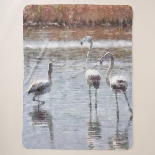 Pose Flamingo Wasserfarbe Sherpadecke (Vorderseite)