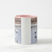 Pose Flamingo Wasserfarbe Tasse (Zentrum)