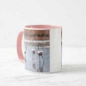 Pose Flamingo Wasserfarbe Tasse (Vorderseite Links)
