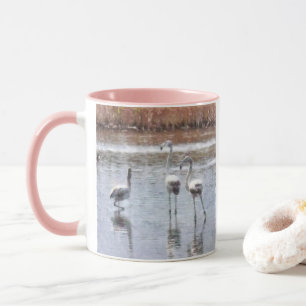 Pose Flamingo Wasserfarbe Tasse