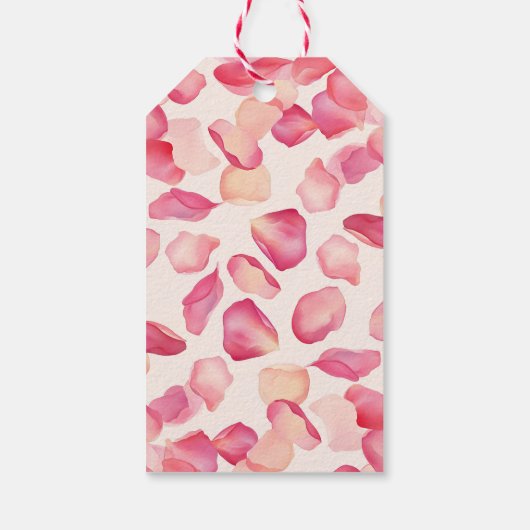 Pose Petals und Prosecco-Brautparty Geschenkanhänger (Rückseite)