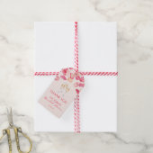 Pose Petals und Prosecco-Brautparty Geschenkanhänger (Mit Garn)