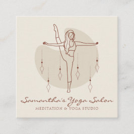 Pose Yoga Pilates Spirituelle Gym Quadratische Visitenkarte
