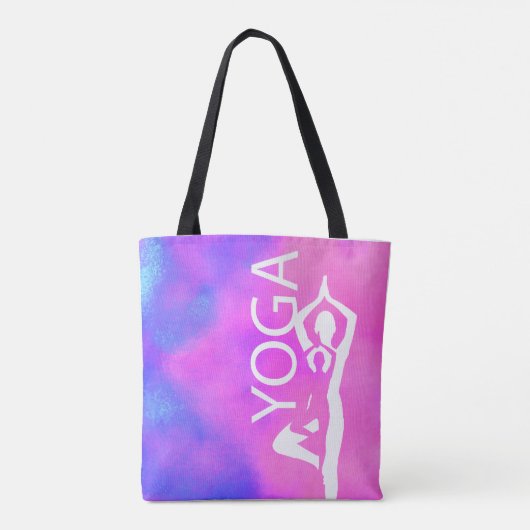 Pose Yoga Tasche - Aquarellfarbe Rosa & Lila (Rückseite)