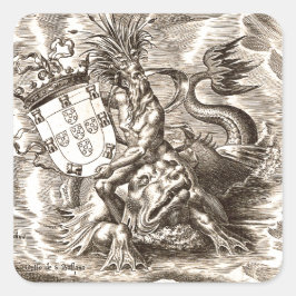 Poseidon auf See Quadratischer Aufkleber