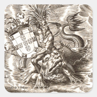 Poseidon auf See Quadratischer Aufkleber