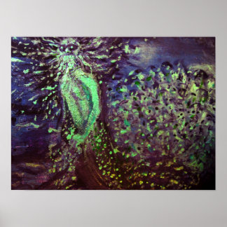 Poseidon Fine Art Pointillism Abstrakt Print Poster