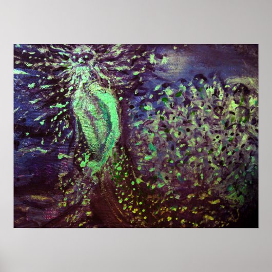 Poseidon Fine Art Pointillism Abstrakt Print Poster (Vorne)