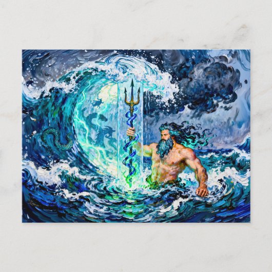 Poseidon God of the Sea Postkarte (Vorderseite)