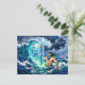 Poseidon Gott des Meeres Postkarte (Stehend Vorderseite)