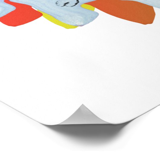 Poseidon, Gott des Meeres und Berg Olympus Poster (Ecke)