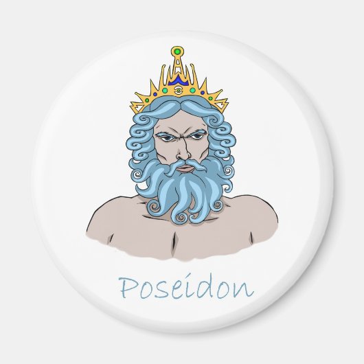 Poseidon - Griechischer Gott des Meeresmagneten Magnet (Vorne)