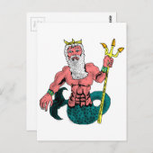 Poseidon, griechischer Gott des Seehaltungstridts Postkarte (Vorne/Hinten)