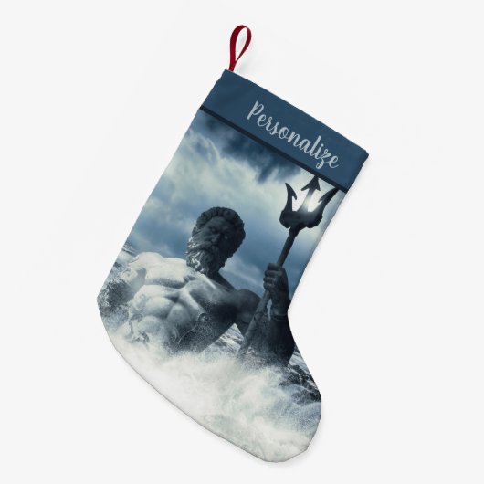 Poseidon Griechischer Gott Mythologie Weihnachtsfe Kleiner Weihnachtsstrumpf (Vorderansicht (hängend))