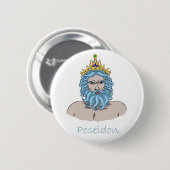 Poseidon - Griechisches Abzeichen Button (Vorne & Hinten)
