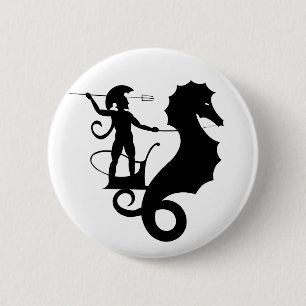 Poseidon, griechisches Reliefdesign Button