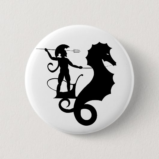 Poseidon, griechisches Reliefdesign Button (Vorderseite)
