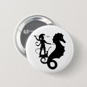 Poseidon, griechisches Reliefdesign Button (Vorne & Hinten)