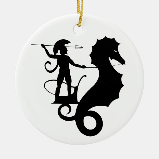 Poseidon, griechisches Reliefdesign Keramikornament (Vorne)