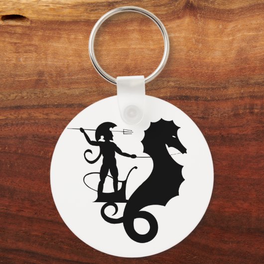 Poseidon, griechisches Reliefdesign Schlüsselanhänger (Vorderseite)