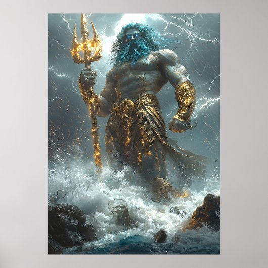 Poseidon, Herr der Tiefe - göttlicher Sturm Poster (Vorne)