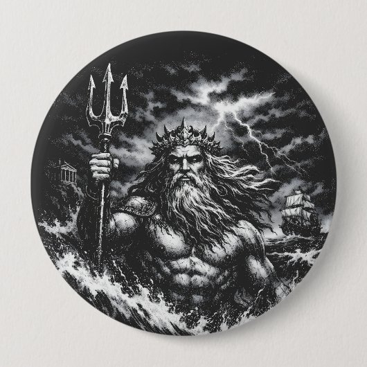 Poseidon — Herr der Tiefe von BurnsInHell Button (Vorderseite)