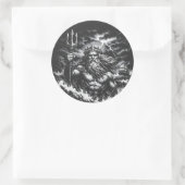 Poseidon — Herr der Tiefe von BurnsInHell Runder Aufkleber (Tasche)