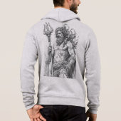 Poseidon Minimalist Line Art Hoodie (Rückseite)