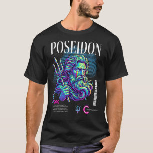 Poseidon Neon-Gott – Mythisches Streetwear-Kunstde T-Shirt