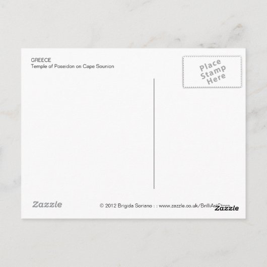 Poseidon-Postkartentempel Postkarte (Rückseite)