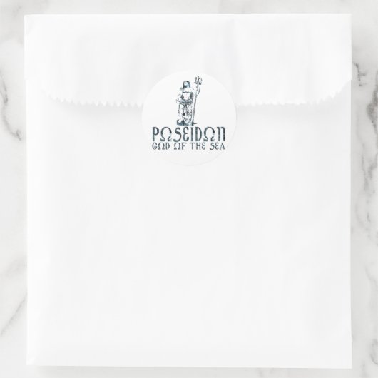 Poseidon Runder Aufkleber (Tasche)