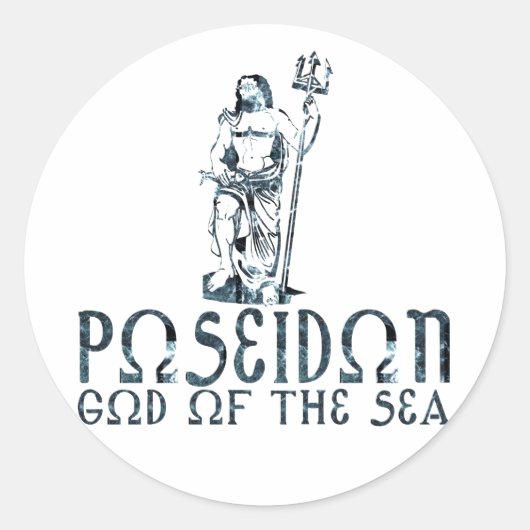 Poseidon Runder Aufkleber (Vorderseite)