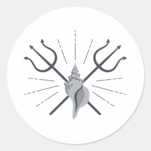 Poseidon Runder Aufkleber