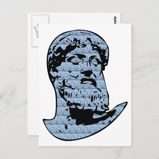 Poseidon-Statue Postkarte (Vorne/Hinten)