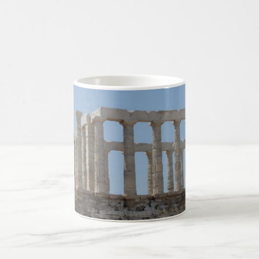 Poseidon-Tempel am Kap Sounian Kaffeetasse (Mittel)