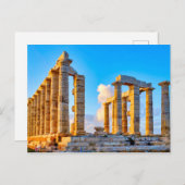 Poseidon-Tempel Postkarte (Vorne/Hinten)