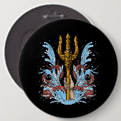 Poseidon Trident Button (Vorne & Hinten)