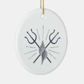 Poseidon Trident Keramik Ornament (Rechts)