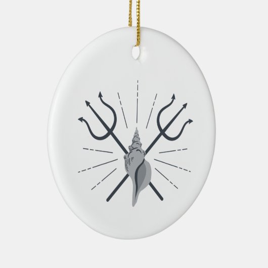 Poseidon Trident Keramik Ornament (Rechts)