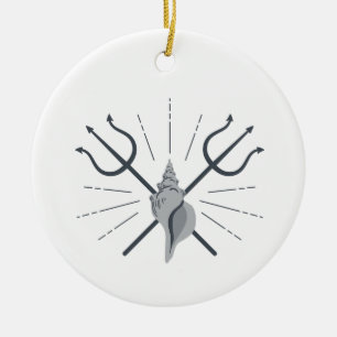 Poseidon Trident Keramik Ornament